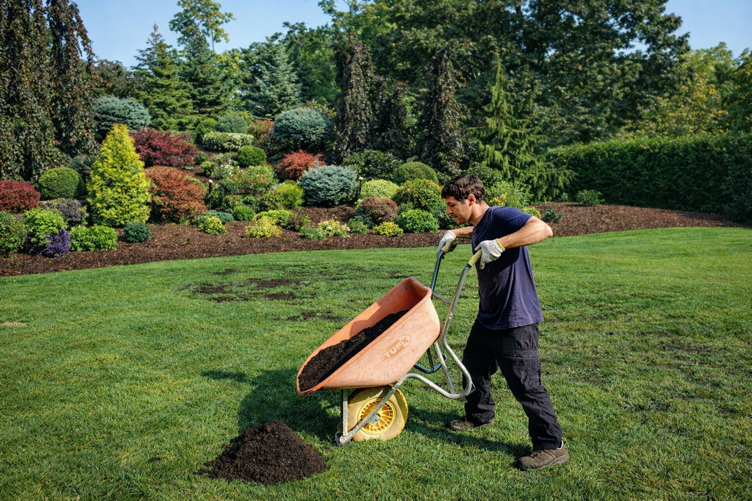 Lawn restoration in progress